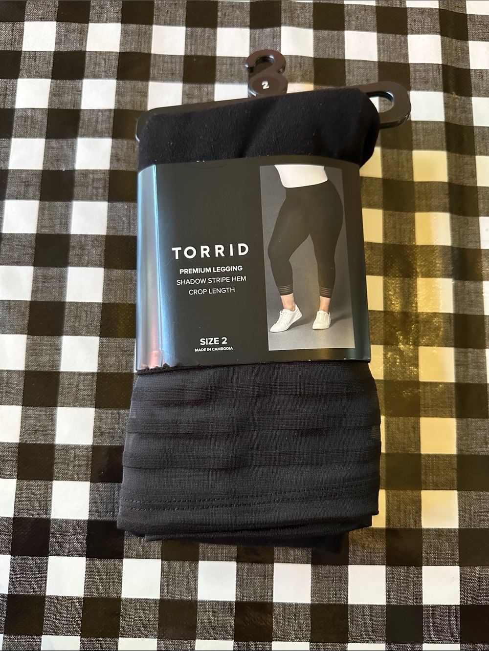 torrid Black Shadow Stripe Hem Cropped Leggings